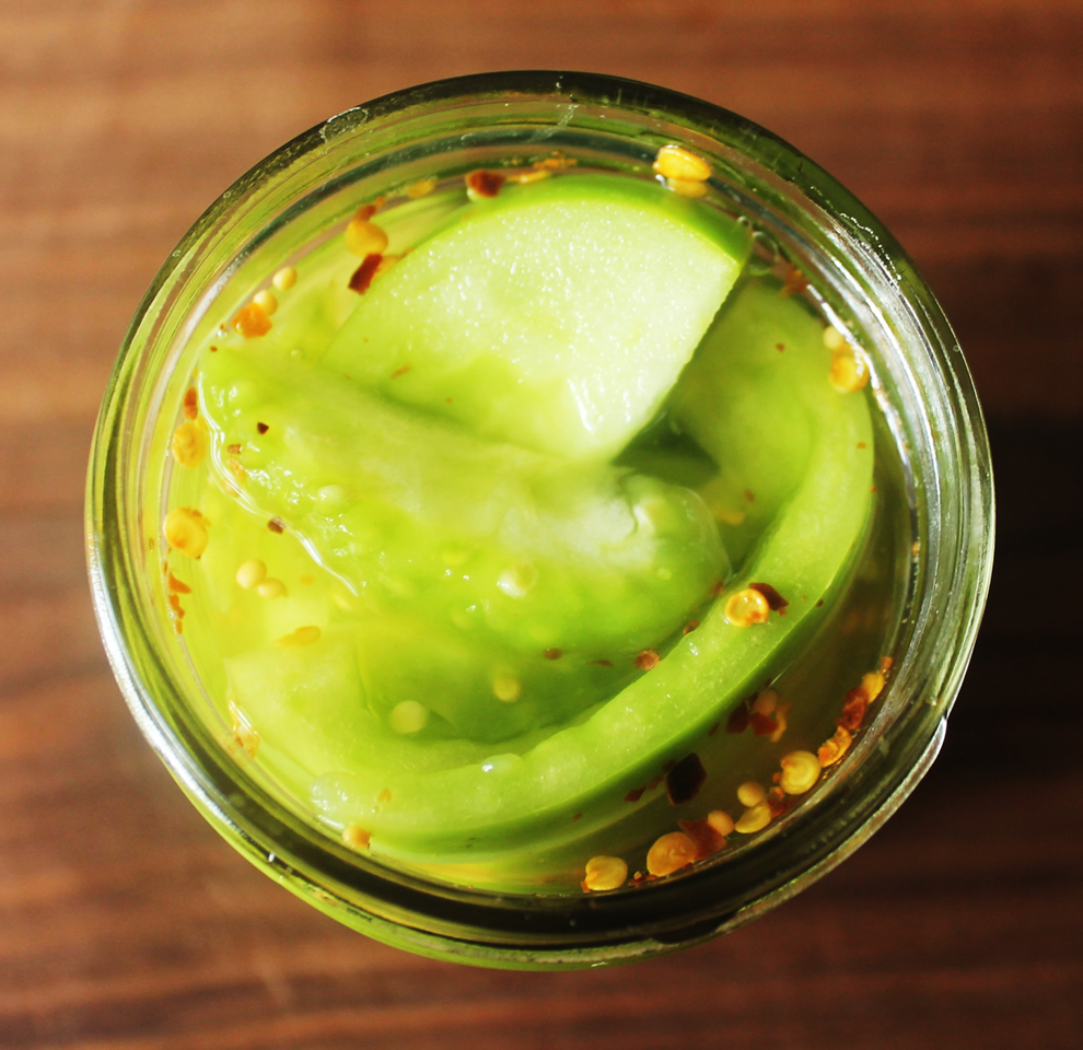 Spicy Pickled Green Tomatoes Brit In The South
